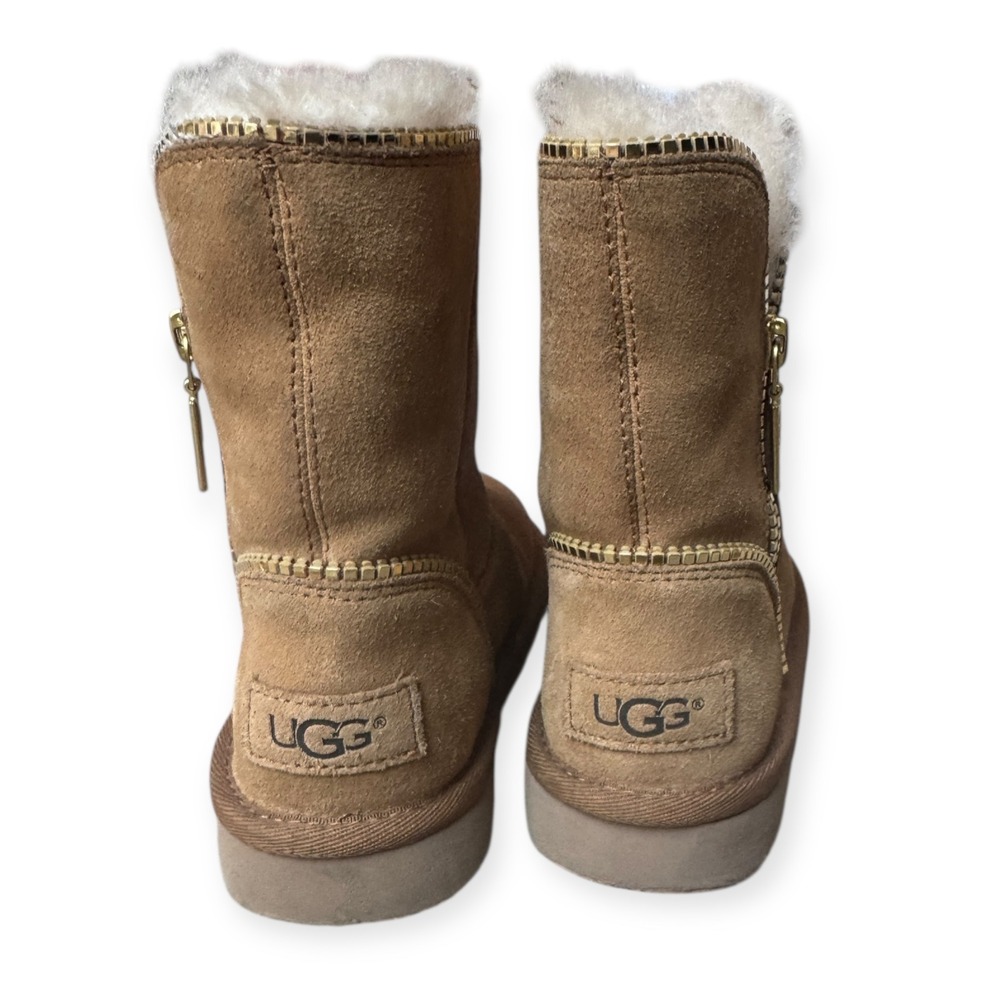 UGG Girls Florence Chestnut Zipper Boots Size 10 Kids - Picture 4 of 7